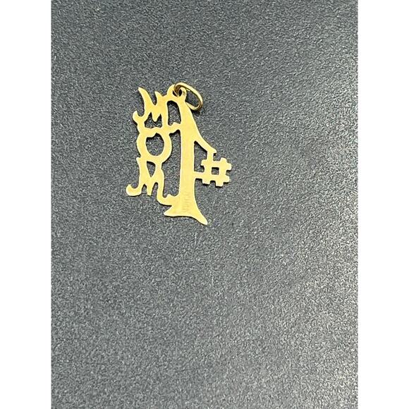 AJ 14K Yellow Gold .45 #1 MOM Vintage Charm Pendant Special Gift - Picture 3 of 8